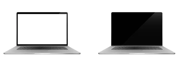 Laptop Uno Schermo Rettangolare Inserimento Immagini Isolato Fondo Bianco Corpo — Vettoriale Stock