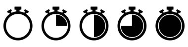Timers icon on transparent background. Isolated vector elements. Stopwatch symbol.