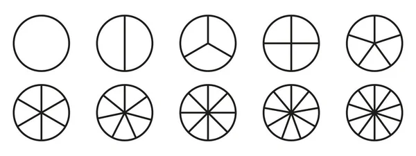 Cirklar Uppdelade Diagram Grafen Ikon Cirkel Form Avsnitt Diagram Segment — Stock vektor