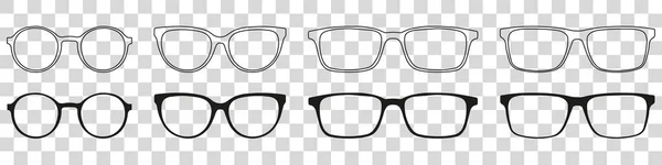 Juego Gafas Aisladas Iconos Del Modelo Gafas Vectoriales Gafas Sol — Archivo Imágenes Vectoriales