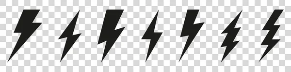 Vektor Elektrisk Lyn Logo Sæt Isoleret Hvid Baggrund Elektrisk Strøm – Stock-vektor