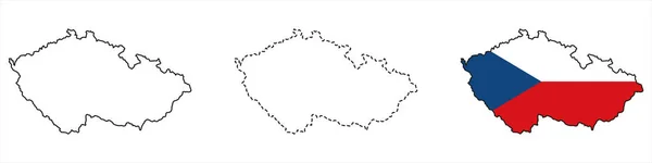 Проста Карта Чехії Векторний Малюнок Проекція Меркатора Заповнена Контурна Версія — стоковий вектор