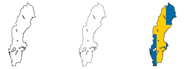 Ікона Прапора Швеції Встановлена Білому Тлі — стоковий вектор