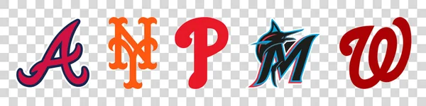 Büyük Beyzbol Ligi MLB 'si. Ulusal Lig 'de. NL Doğu. New York Mets, Philadelphia Phillies, Atlanta Braves, Miami Marlins, Washington Nationals.
