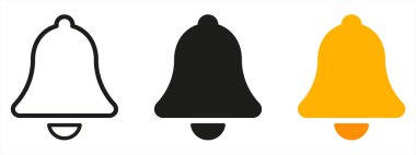 Notification bell icon. Incoming inbox message. New message notofication icons collection. Alarm symbol. Stock vector