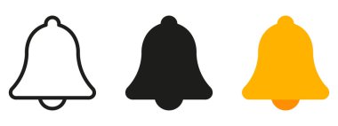 Notification bell icon. Incoming inbox message. New message notofication icons collection. Alarm symbol. Stock vector