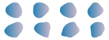 Organic blobs set icon. Random shapes cube drop