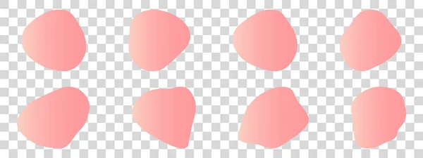 Organic blobs set icon. Random shapes cube drop