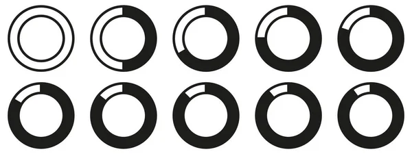 Círculos Divididos Diagrama Gráfico Icono Circular Gráfico Sección Forma Segmento — Vector de stock