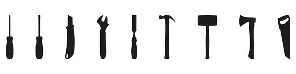 Инструменты Оборудование Ремонта Строительства Домов Тонкая Линия Красные Черные Иконки — стоковый вектор