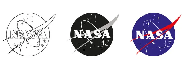 Logo Urile Companiilor Spațiale Sigiliul Nasa Însemnele Minge Nasa Logotipul — Vector de stoc