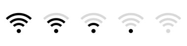 Kablosuz ve kablosuz ağ ikonu. Wi-fi sinyal sembolü. İnternet Bağlantısı