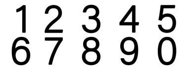 Sayılar sembol simgeleri kümesi. Sayılar simge koleksiyonu. Düz biçim. Vektör illüstrasyonu