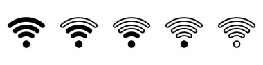 Kablosuz ve kablosuz ağ ikonu. Wi-fi sinyal sembolü. İnternet Bağlantısı