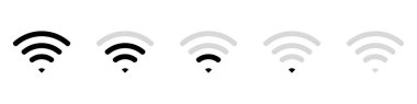 Kablosuz ve kablosuz ağ ikonu. Wi-fi sinyal sembolü. İnternet Bağlantısı