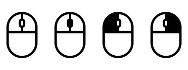 Fare setinin simgelerine tıklamak. Doğrusal ve siluet biçimi.