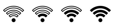 Kablosuz ve kablosuz ağ ikonu. Wi-fi sinyal sembolü. İnternet Bağlantısı