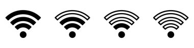 Kablosuz ve kablosuz ağ ikonu. Wi-fi sinyal sembolü. İnternet Bağlantısı
