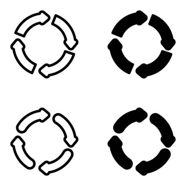 Geri dönüşüm simgesi seti. İşaret vektörünü geri dönüştürüyorum. Çöp geri dönüşüm yeşil logosu beyaz arkaplanda izole