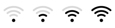 Kablosuz ve kablosuz ağ ikonu. Wi-fi sinyal sembolü. İnternet Bağlantısı