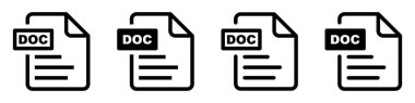 DOC dosya biçimi simgeleri set.DOC dosya indirme simgeleri. Metinler, resimler, vektör resimleri, videolar, etkileşimli formlar için dosya biçimi.