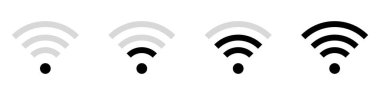 Kablosuz ve kablosuz ağ ikonu. Wi-fi sinyal sembolü. İnternet Bağlantısı