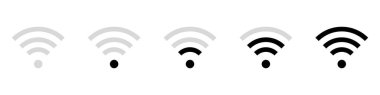 Kablosuz ve kablosuz ağ ikonu. Wi-fi sinyal sembolü. İnternet Bağlantısı