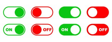 Aç ve Kapat düğme simgeleri ayarlandı. Denetim ayarlanıyor, kapatma düğmelerini aç.. 