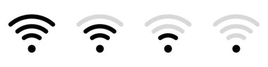 Kablosuz ve kablosuz ağ ikonu. Wi-fi sinyal sembolü. İnternet Bağlantısı