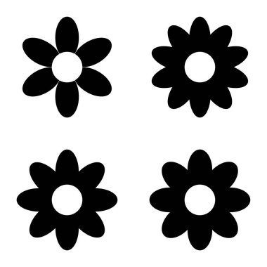 Çiçek simgeleri seti. Çiçek simgesi koleksiyonu.