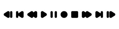 Media player icons collection. Video player icons. Cinema icon.