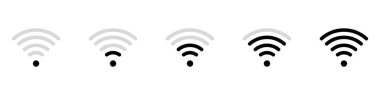 Kablosuz ve kablosuz ağ ikonu. Wi-fi sinyal sembolü. İnternet Bağlantısı