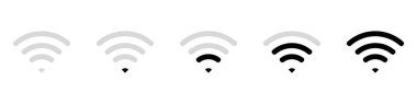 Kablosuz ve kablosuz ağ ikonu. Wi-fi sinyal sembolü. İnternet Bağlantısı
