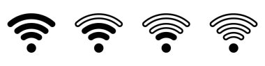 Kablosuz ve kablosuz ağ ikonu. Wi-fi sinyal sembolü. İnternet Bağlantısı