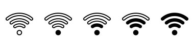 Kablosuz ve kablosuz ağ ikonu. Wi-fi sinyal sembolü. İnternet Bağlantısı