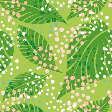 Tropikal yapraklar pürüzsüz. Tropikal çiçek vektörü