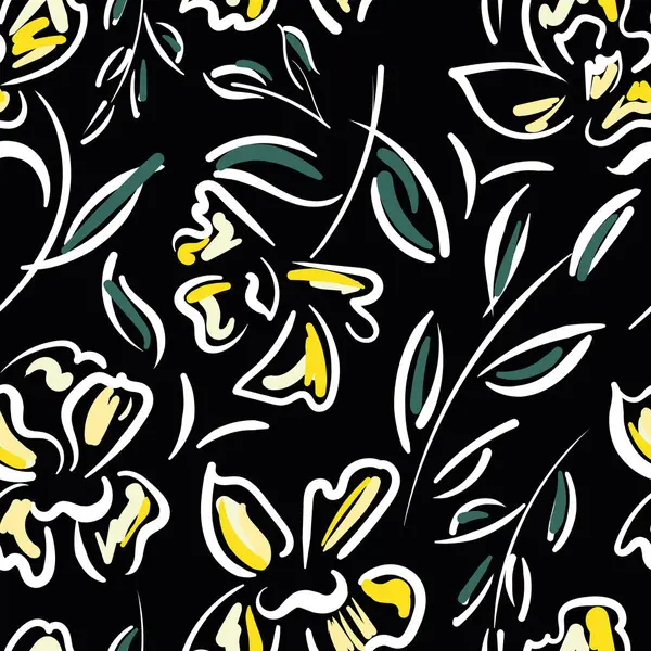 Tekstil ve duvar kağıdı desenleri. Basılabilir dijital illüstrasyon çalışması. Çiçek Yazdırma Tasarımı.