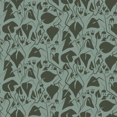 Yaprakların vektörsüz deseni.