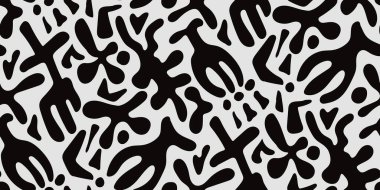 Soyut el çizimi elementlerle kusursuz desen. vektör illüstrasyonu.