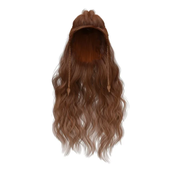 Uzun Saç Fantazisi Boyutlu Izole Edilmiş — Stok fotoğraf