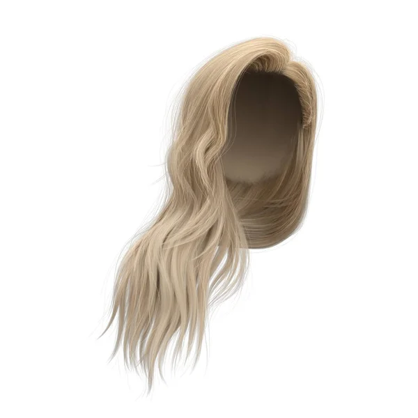 Renderowania Proste Blond Włosy Izolowane — Zdjęcie stockowe