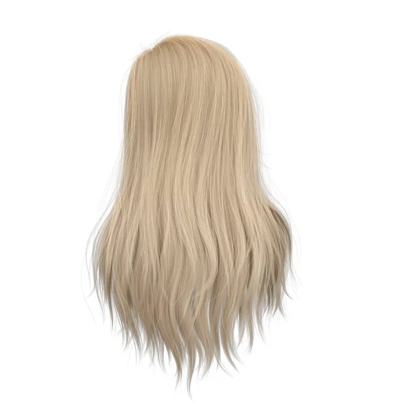 Rendering Rechte Blond Haar Geïsoleerd — Stockfoto