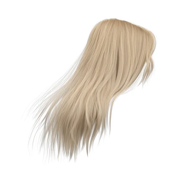 Vykreslování Rovné Blond Vlasy Izolované — Stock fotografie