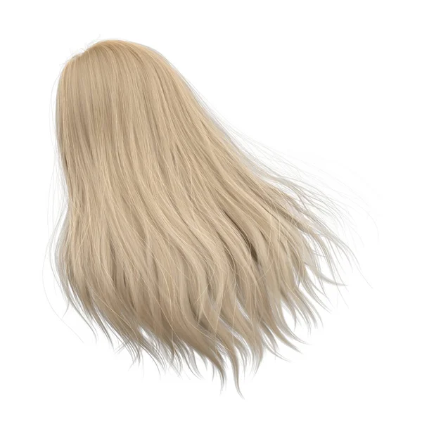 Rendering Straight Blond Hair Isolated — Stockfoto