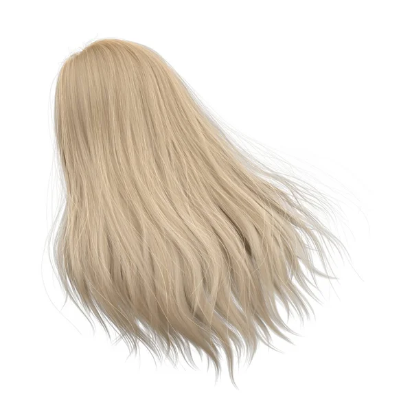 Rendering Rechte Blond Haar Geïsoleerd — Stockfoto