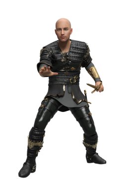 3D beyaz adam karakteri karanlık fantezi yalıtılmış