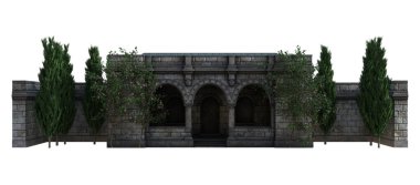 3D yapımı klasik Viktorya şatosu zarif izole edilmiş.