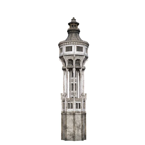 Візуалізація Ілюстрації Замку Середньовічної Архітектури Вежі Ізольовані — стокове фото
