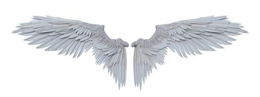 3d rendering fantasy white angel wings isolated clipart