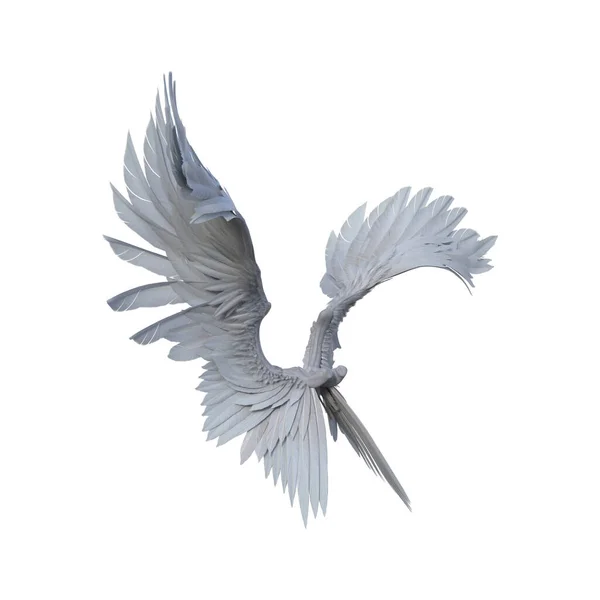 Καθιστώντας Φαντασία Λευκό Φτερά Αγγέλου Απομονωμένη — Φωτογραφία Αρχείου